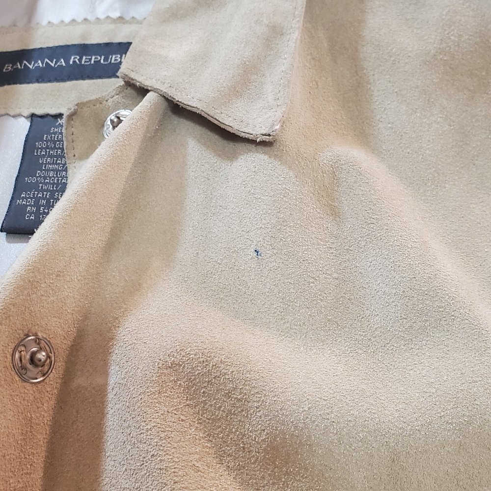 BANANA REPUBLIC Genuine Suede Jacket - Light Camel - Vintage - Picture 6 of 11
